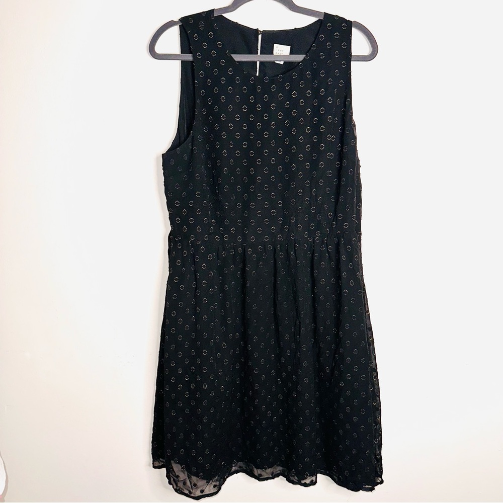 A New Day Black Gold Babydoll Tank Dress XXL